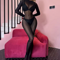 NoirSilk Sheer Satin One-Piece Bodysuit