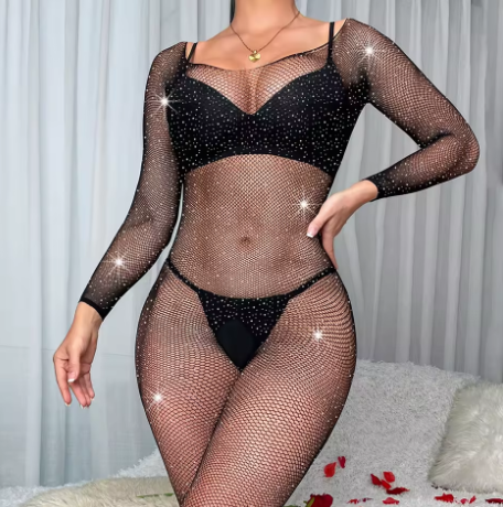 CrystalNet Rhinestone Mesh Bodysuit