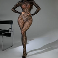NoirJacquard Backless Mesh One-Piece