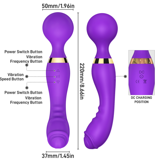 DualPulse Duo-Head Wand Vibrator